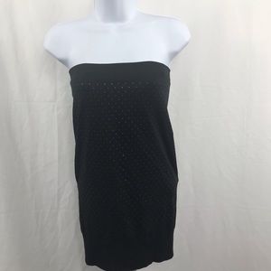 Black & silver tube top short dress blue chic s/m